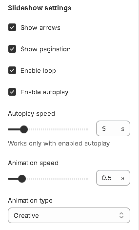 slideshow settings ultra
